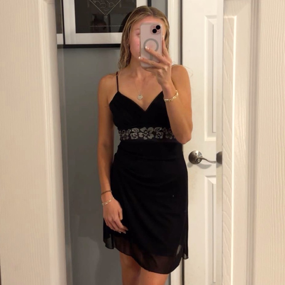 Taboo Y2K Black Floral Dress